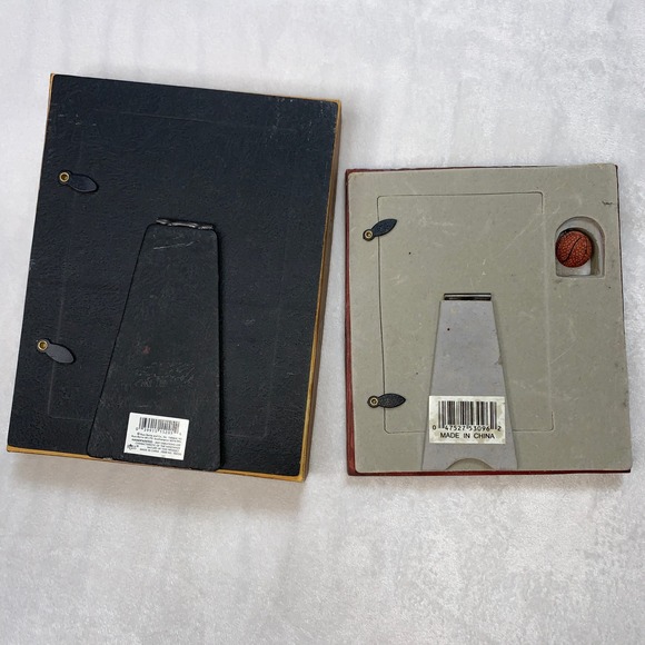 Basketball Picture Frame Lot Wall Decor Photo Display Russ Berrie Handpainted - Picture 2 of 5